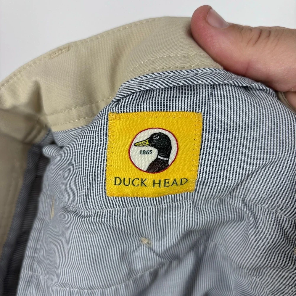 Duck Head Harbor Performance Chino Pants Mens 35x25 (Tag 36x30) Khaki Hemmed